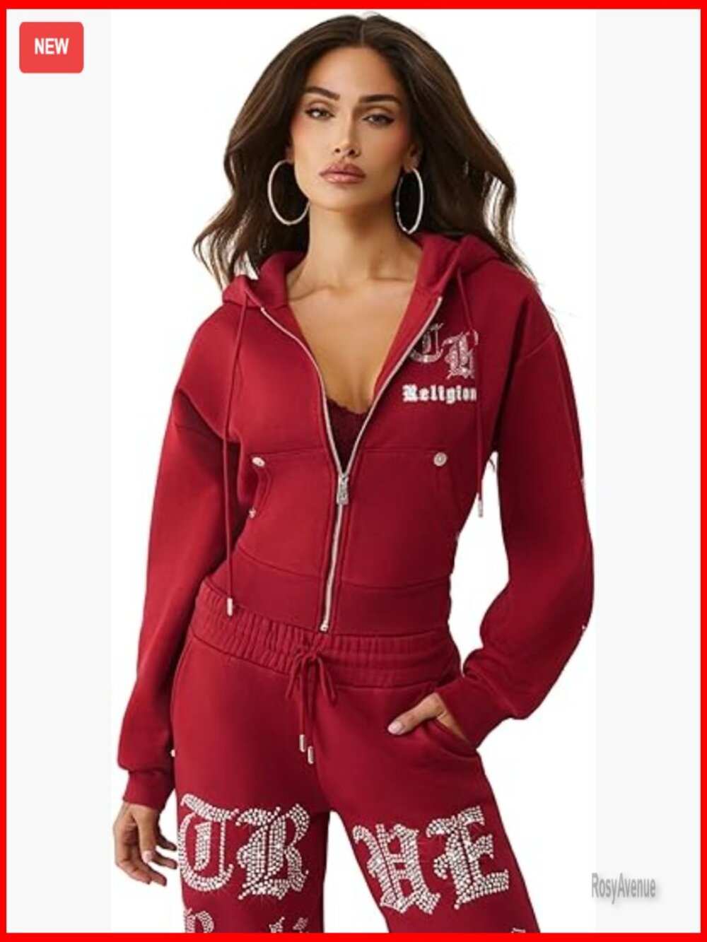 Crop Zip Hoodie Fleece-Lined Cotton Blend Half Sleeve